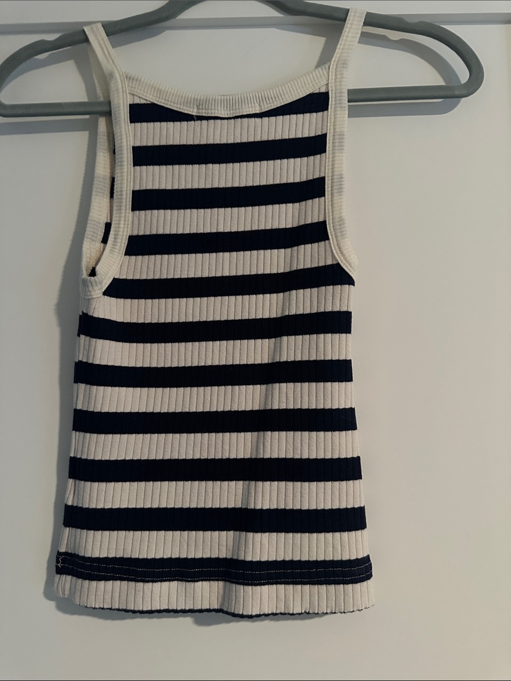 perfectwhitetee White & Black Striped Ribbed Tank - Picture 3 of 4